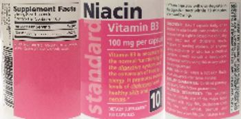 Standard Vitamins Niacin 100 mg - supplement