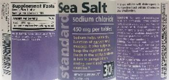 Standard Vitamins Sea Salt Sodium Chloride 450 mg - supplement