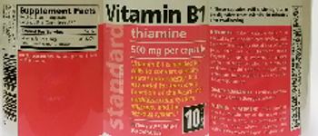 Standard Vitamins Vitamin B1 500 mg - supplement