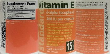 Standard Vitamins Vitamin E 400 IU - supplement