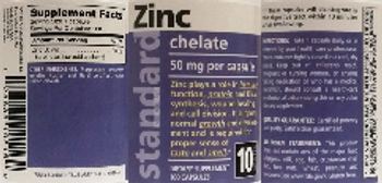 Standard Vitamins Zinc Chelate 50 mg - supplement