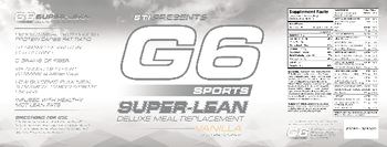 STI G6 Sports Super-Lean Deluxe Meal Replacement Vanilla - 
