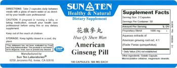 Sun Ten American Ginseng Pill - supplement