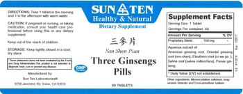 Sun Ten Three Ginsengs Pills - supplement