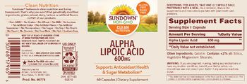 Sundown Alpha Lipoic Acid 600 mg - supplement