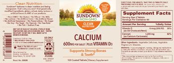 Sundown Calcium 600 mg plus Vitamin D3 - supplement
