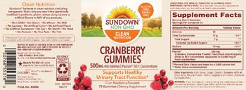 Sundown Cranberry Gummies 500 mg Cran-Raspberry Flavored - supplement