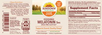 Sundown Dissolvable Melatonin 5 mg Cherry Flavored - supplement