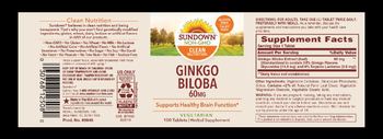 Sundown Ginkgo Biloba 60 mg - herbal supplement