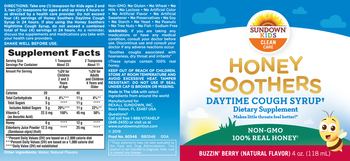 Sundown Kids Honey Soothers Daytime Cough Syrup Buzzin' Berry - supplement