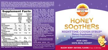Sundown Kids Honey Soothers Nighttime Cough Syrup Buzzin' Berry - supplement