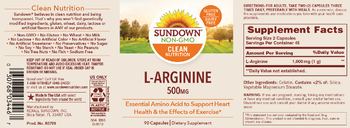 Sundown L-Arginine 500 mg - supplement