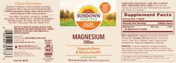 Sundown Magnesium 500 mg - mineral supplement