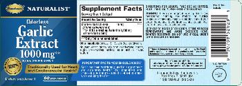 Sundown Naturalist Odorless Garlic Extract 1000 mg - supplement
