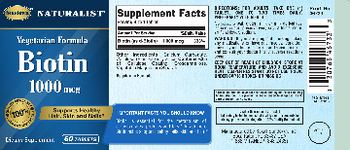 Sundown Naturalist Vegetarian Formula Biotin 1000 mcg - supplement