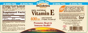 Sundown Naturals 100% Natural Vitamin E 400 IU - vitamin supplement