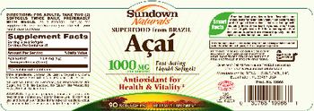 Sundown Naturals Acai - herbal supplement