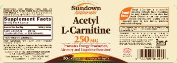 Sundown Naturals Acetyl L-Carnitine 250 mg - supplement