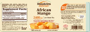 Sundown Naturals African Mango 2400 mg With Green Tea - supplement