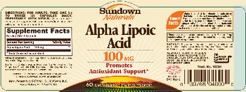 Sundown Naturals Alpha Lipoic Acid 100 mg - supplement