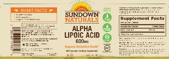 Sundown Naturals Alpha Lipoic Acid 600 mg - supplement