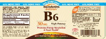 Sundown Naturals B6 50 mg - vitamin supplement