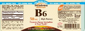 Sundown Naturals B6 50 mg - 