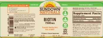 Sundown Naturals Biotin 7500 mcg - vitamin supplement