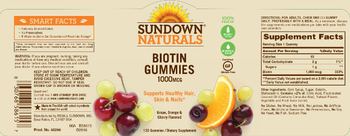 Sundown Naturals Biotin Gummies 1000 mcg - supplement