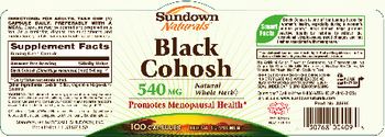 Sundown Naturals Black Cohosh 540 mg - herbal supplement