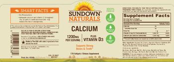 Sundown Naturals Calcium 1200 mg Plus Vitamin D3 - supplement