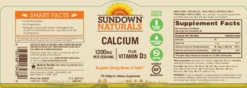 Sundown Naturals Calcium 1200 mg Plus Vitamin D3 - supplement