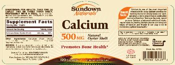 Sundown Naturals Calcium 500 mg Natural Oyster Shell - mineral supplement