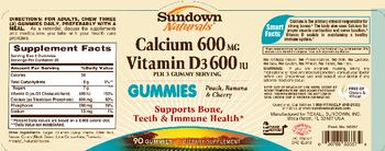 Sundown Naturals Calcium 600 mg Vitamin D3 600 IU Gummies - supplement
