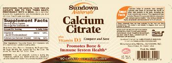 Sundown Naturals Calcium Citrate Plus Vitamin D3 - supplement