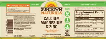 Sundown Naturals Calcium Magnesium & Zinc - supplement