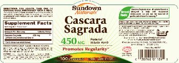 Sundown Naturals Cascara Sagrada 450 mg - herbal supplement