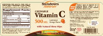 Sundown Naturals Chewable Vitamin C 500 mg Natural Orange Flavor - vitamin supplement