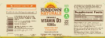Sundown Naturals Chewable Vitamin D3 1000 IU Strawberry-Banana Flavored - vitamin supplement