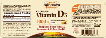 Sundown Naturals Chewable Vitamin D3 1000 IU - vitamin supplement