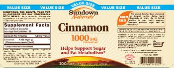 Sundown Naturals Cinnamon 1000 mg - supplement