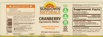 Sundown Naturals Cranberry - supplement