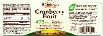 Sundown Naturals Cranberry Fruit 475 mg - herbal supplement