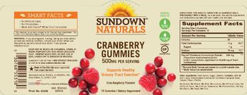 Sundown Naturals Cranberry Gummies 500 mg Cran-Raspberry Flavored - supplement
