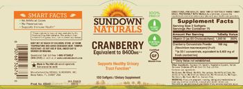 Sundown Naturals Cranberry - supplement