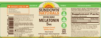 Sundown Naturals Dissolvable Melatonin 5 mg Cherry Flavored - supplement