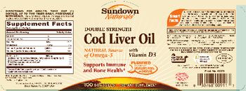 Sundown Naturals Double Strength Cod Liver Oil With Vitamin D3 - supplement
