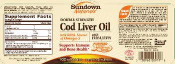 Sundown Naturals Double Strength Cod Liver Oil - supplement