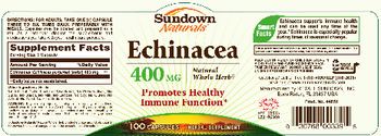 Sundown Naturals Echinacea 400 mg - herbal supplement