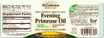 Sundown Naturals Evening Primrose Oil 500 mg - herbal supplement